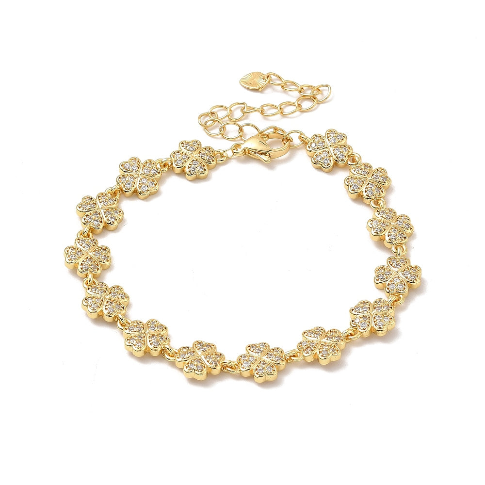 Pulsera de cadena con eslabones de trébol