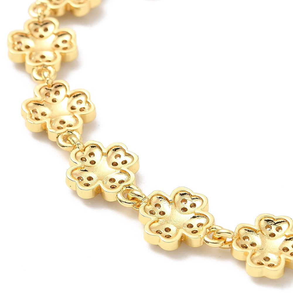 Pulsera de cadena con eslabones de trébol