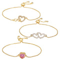 Pulsera ajustable con dije de corazón