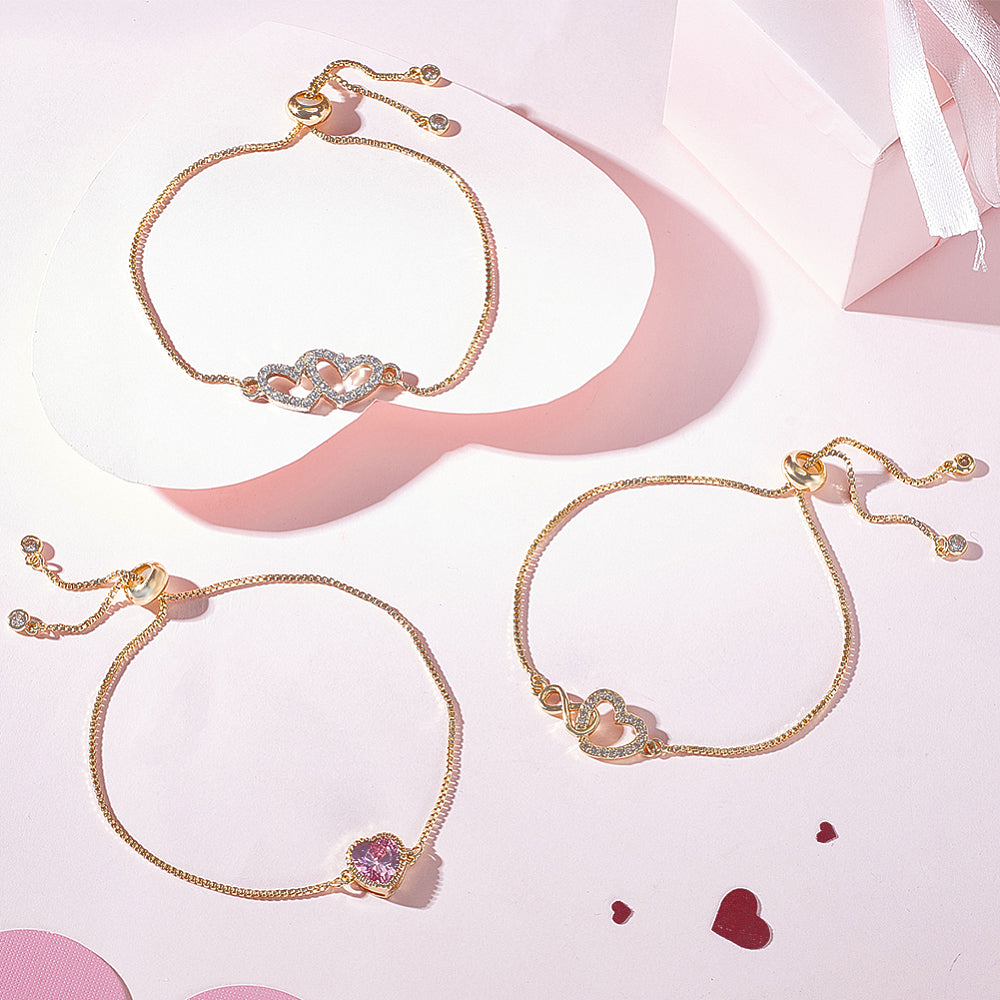 Pulsera ajustable con dije de corazón