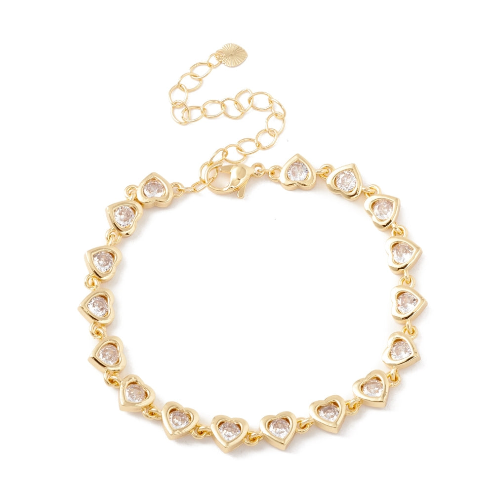 Pulsera de cadena de eslabones de corazón
