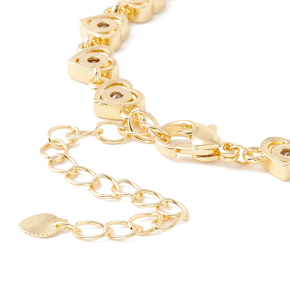 Pulsera de cadena de eslabones de corazón