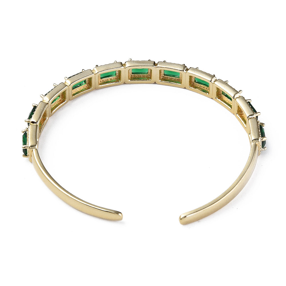 Brazalete ajustable de circonita cúbica verde