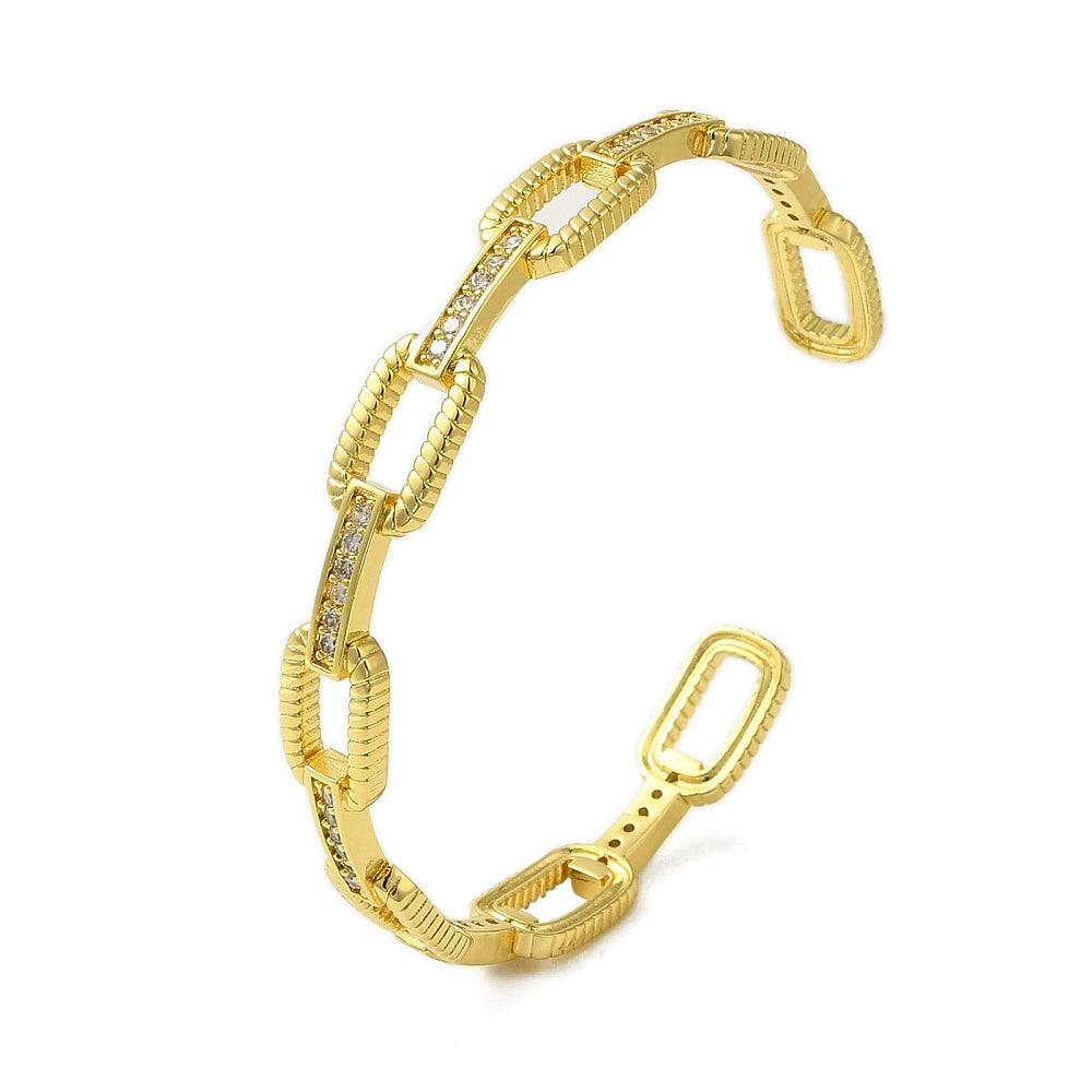Brazalete ovalado con circonitas cúbicas