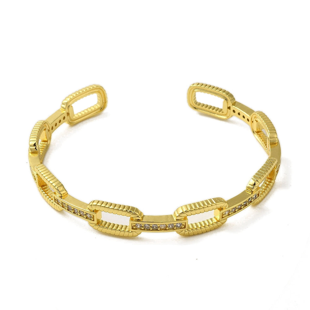 Brazalete ovalado con circonitas cúbicas