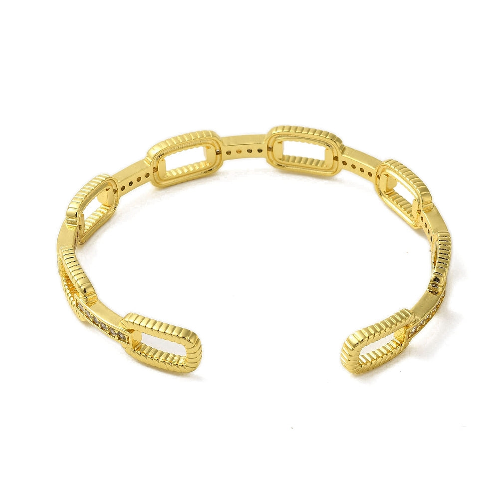 Brazalete ovalado con circonitas cúbicas