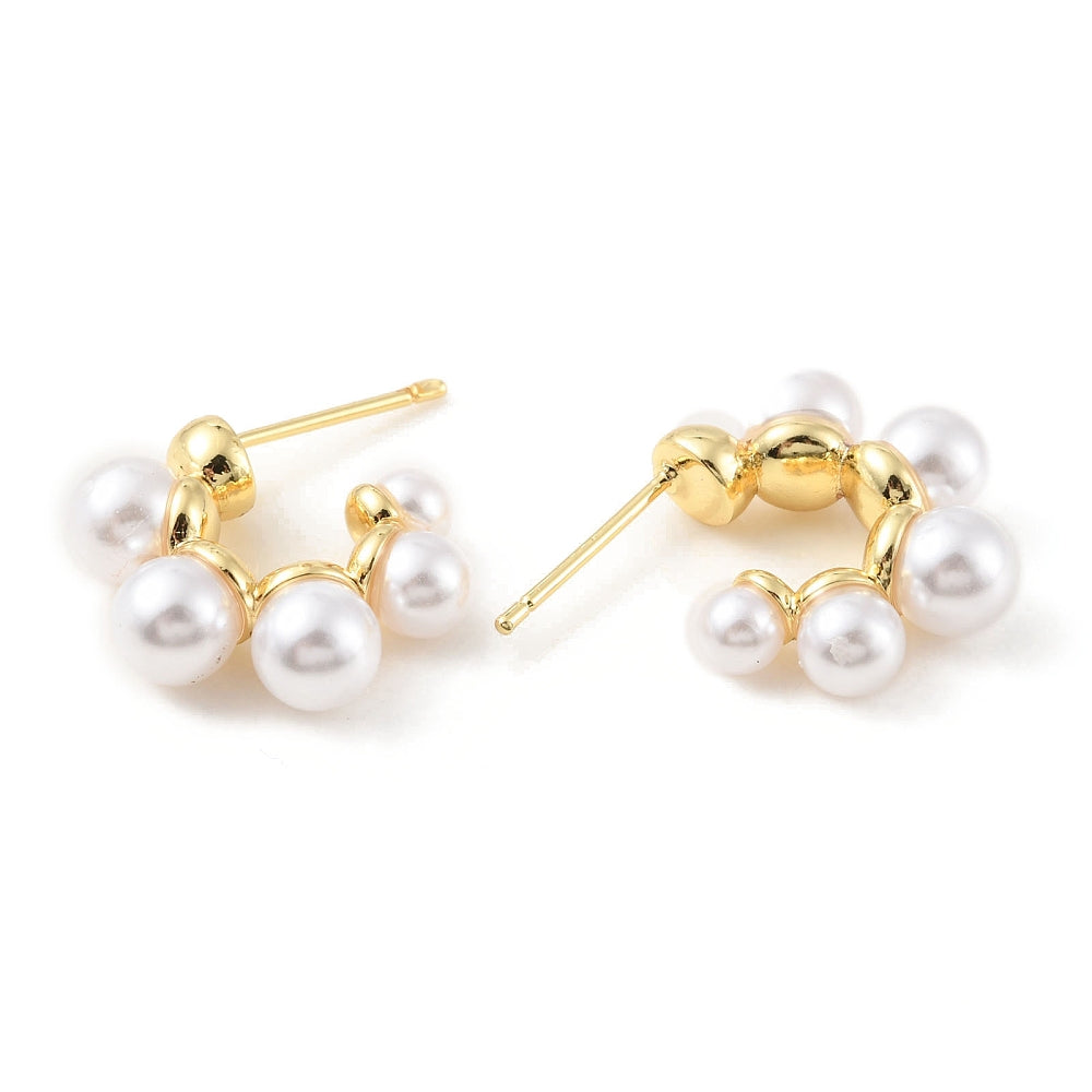 Aretes semicirculares con perlas
