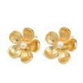 Aretes de Flor con Perla