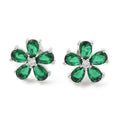 Aretes de Flor con Circonio verde