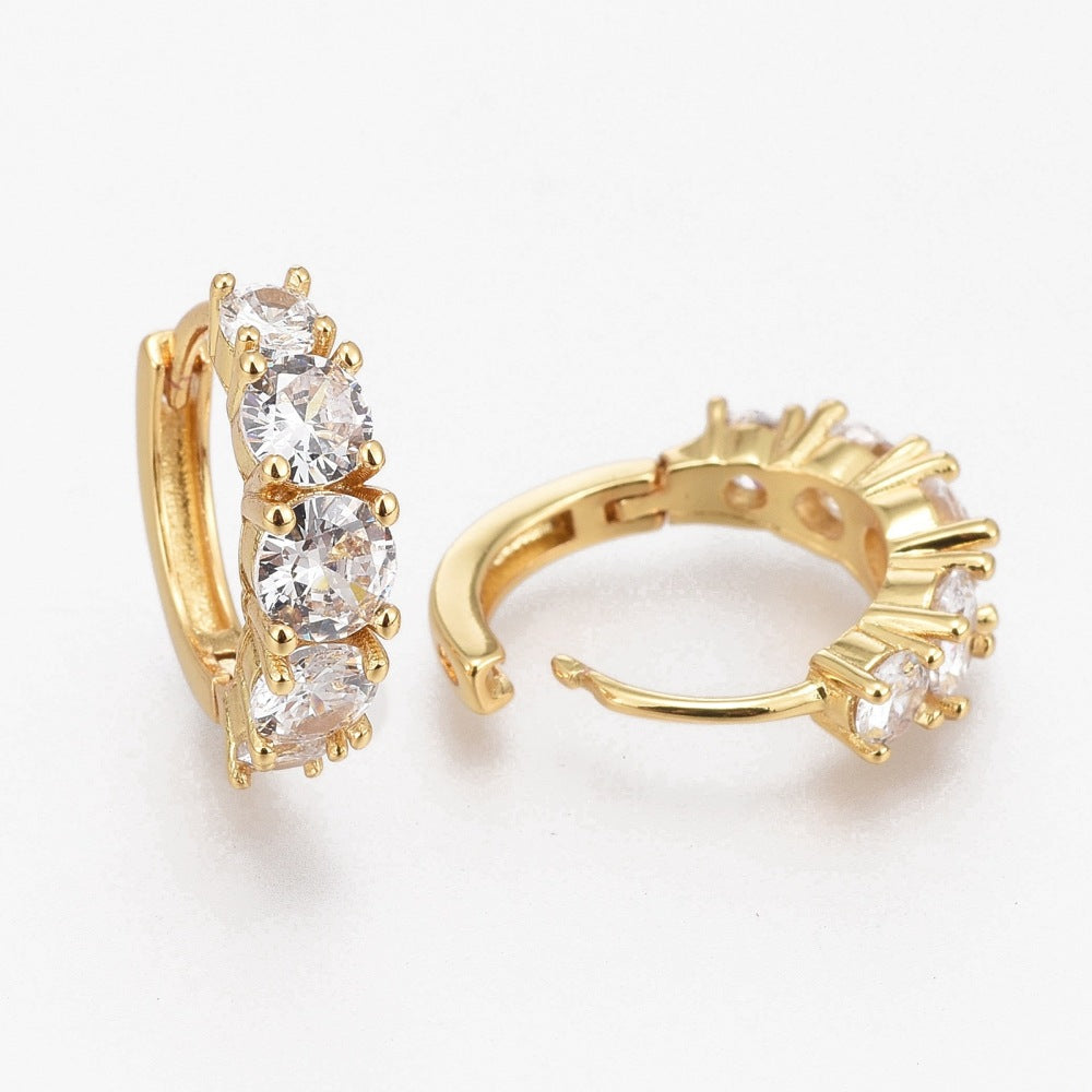 Argollas de circonita cúbica transparente