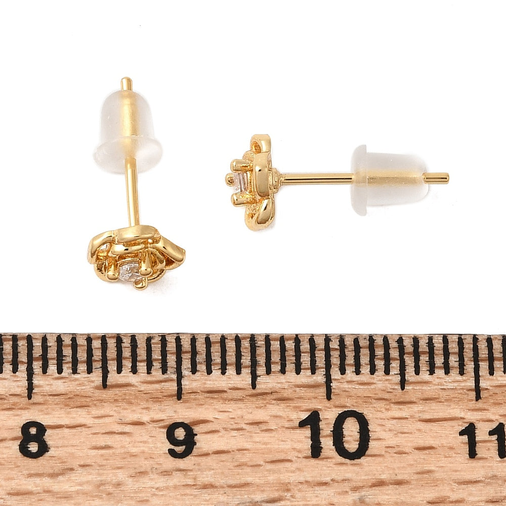 Aretes Rosa con circonita cúbica transparente