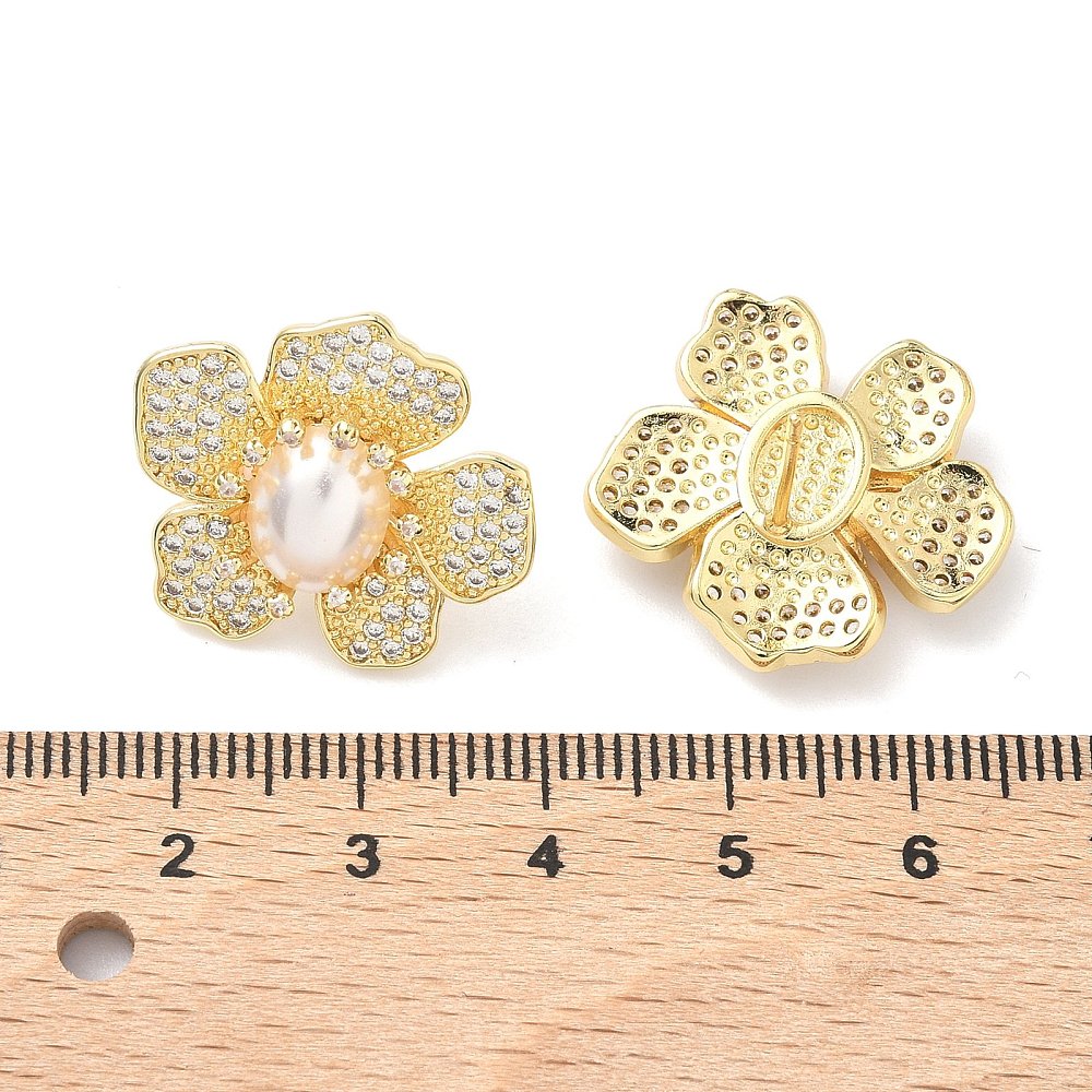 Aretes de Flores circonita cúbica transparente
