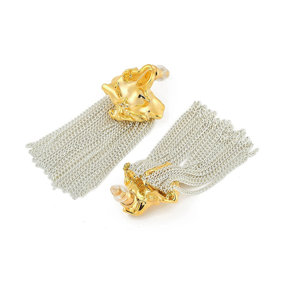 Aretes con borlas irregulares