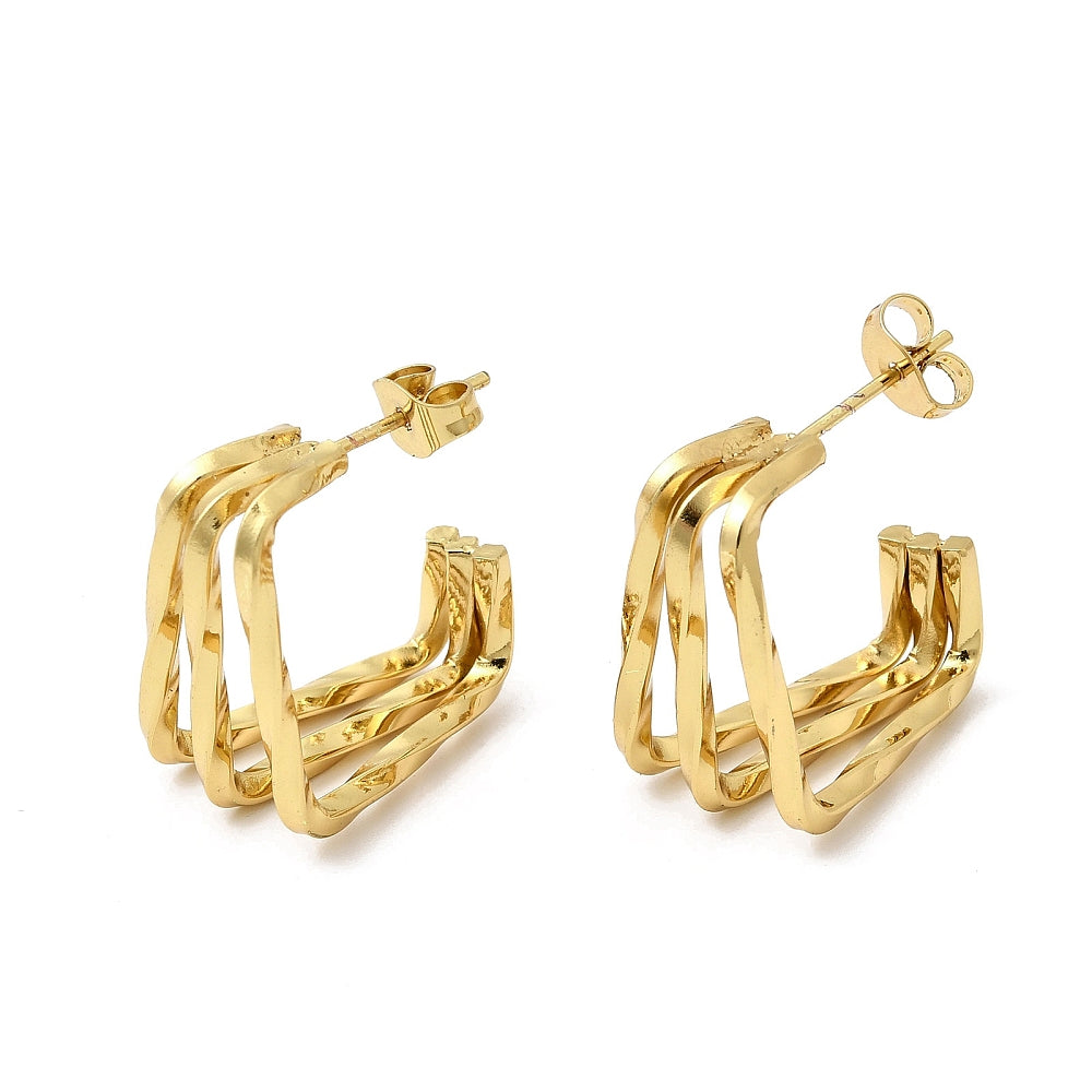 Aretes de acero triple cuadrado