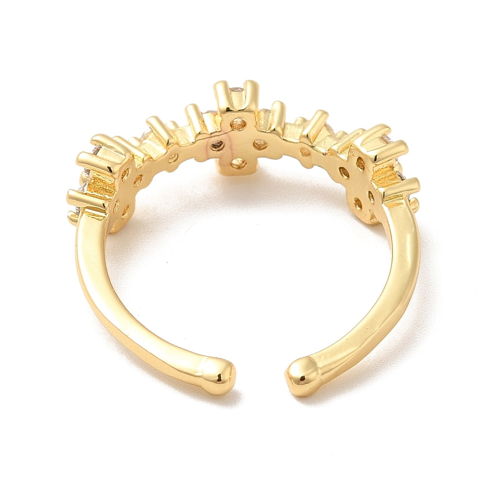 Anillo ajustable flor de circonita