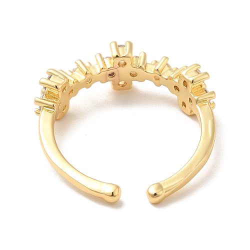 Anillo ajustable flor de circonita