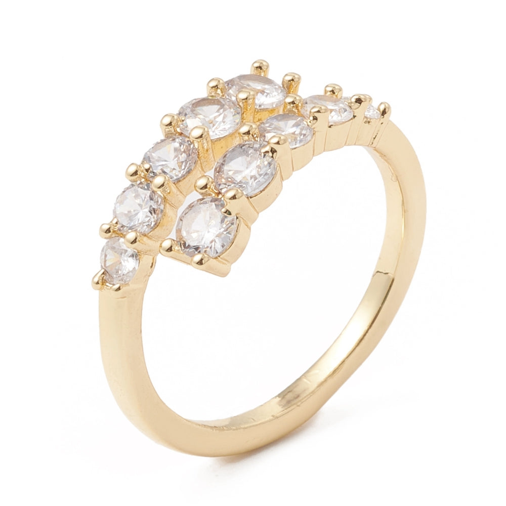 Anillo ajustable con circonia cúbica transparente