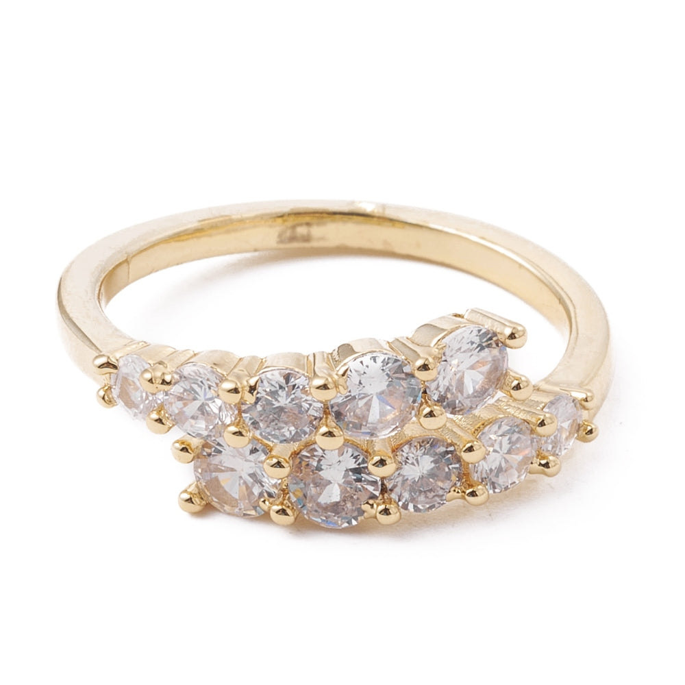 Anillo ajustable con circonia cúbica transparente