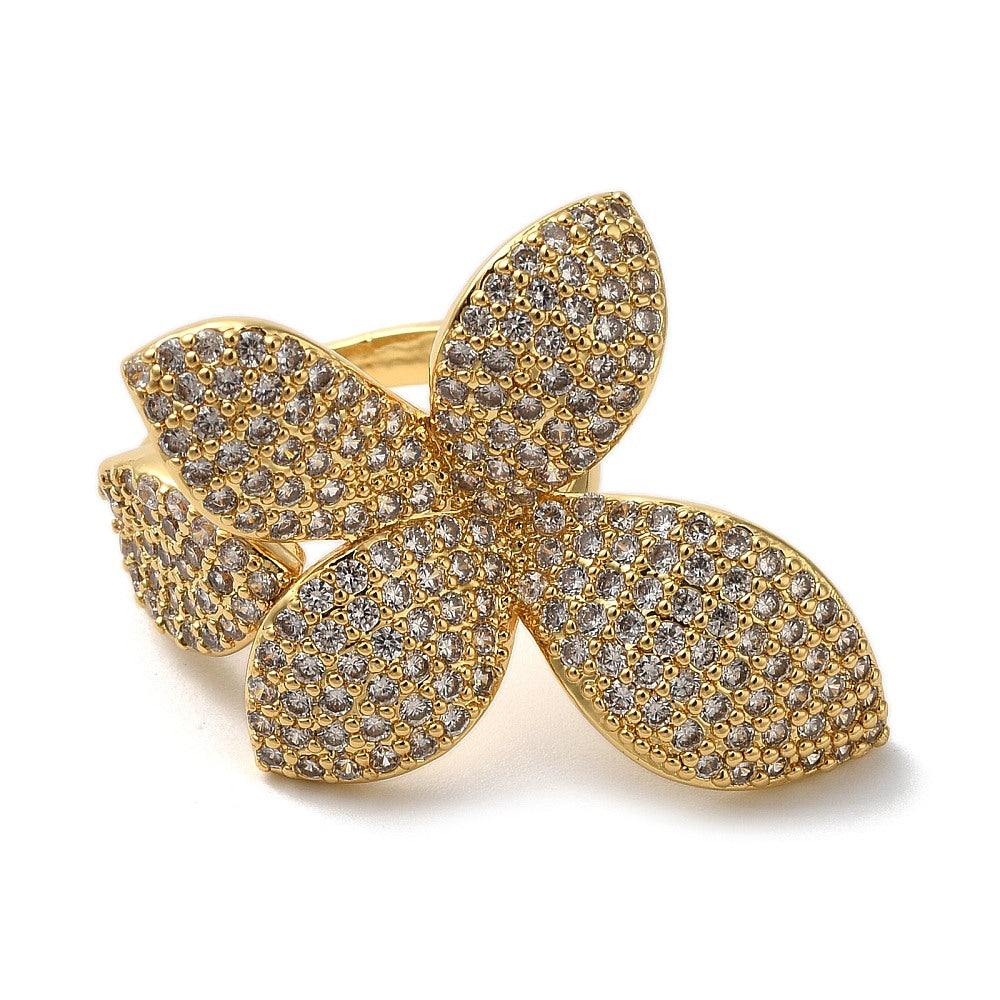 Anillo de Flor con circonia cúbica