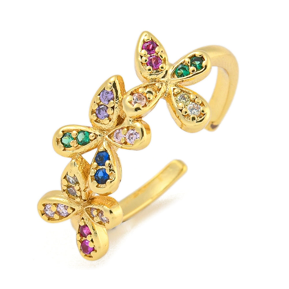 Anillo ajustable de flores