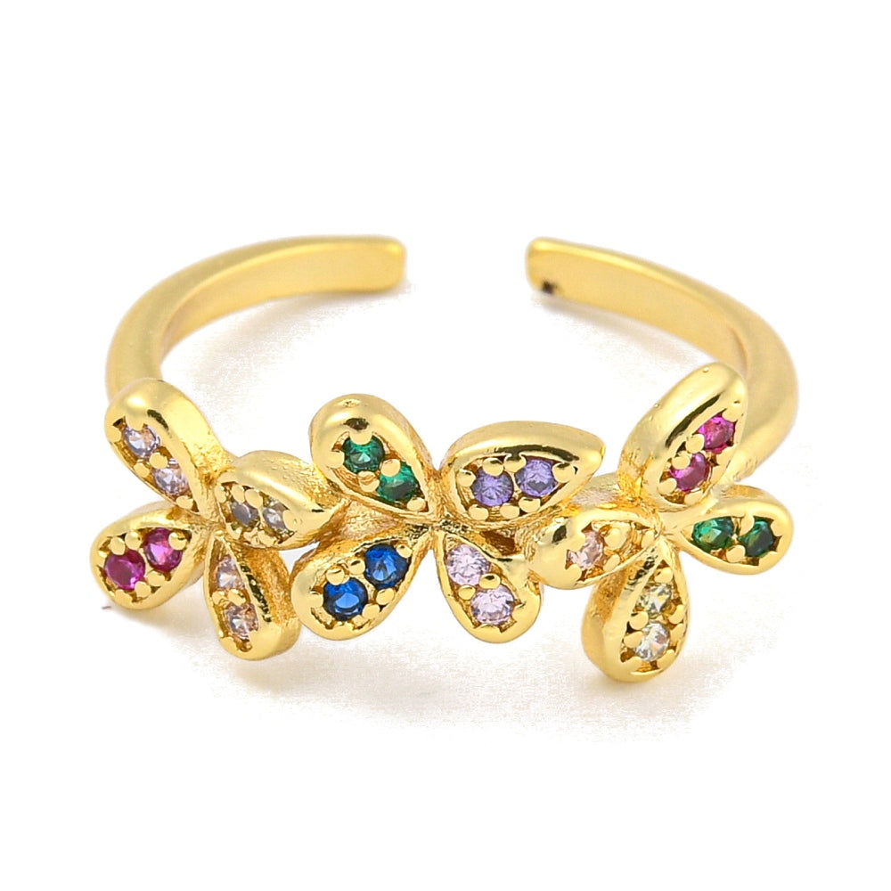 Anillo ajustable de flores