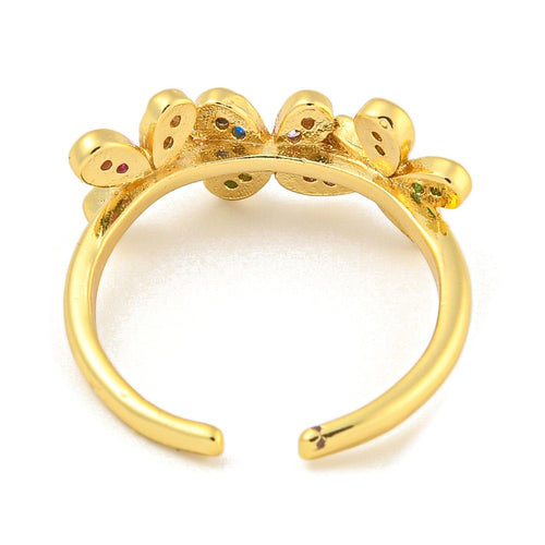 Anillo ajustable de flores