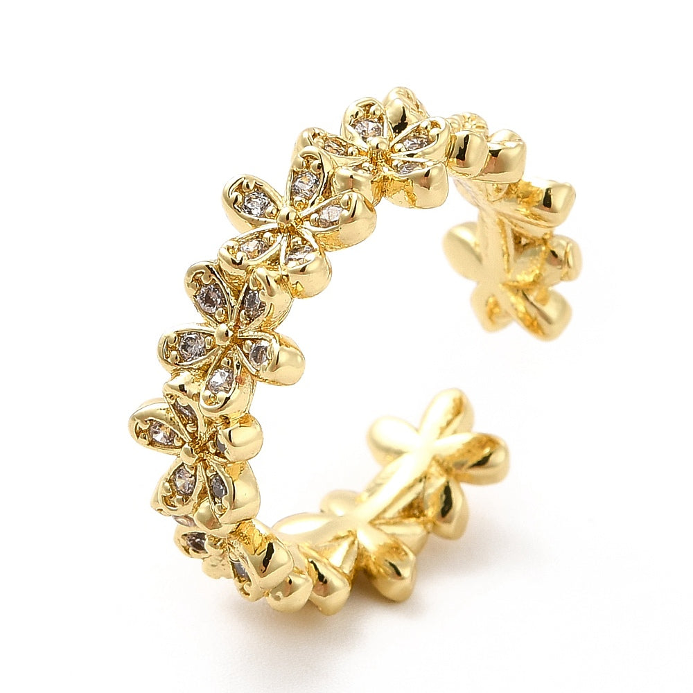 Anillo ajustable de flor