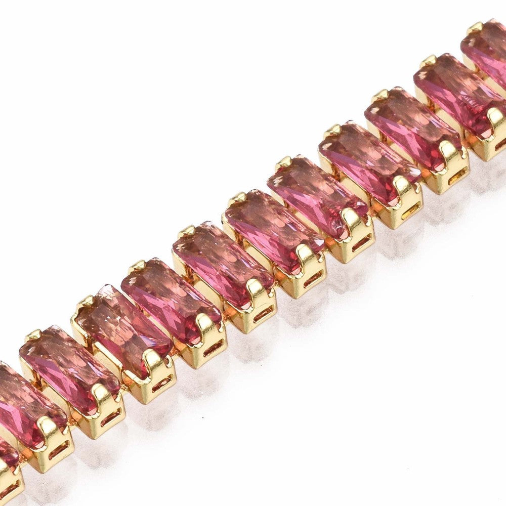 Pulsera de cadena de eslabones de circonia cúbica