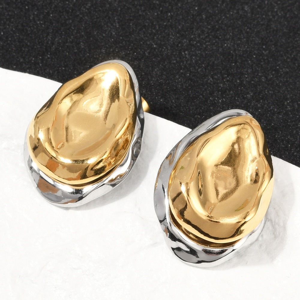 Arete gota dorado y plateado