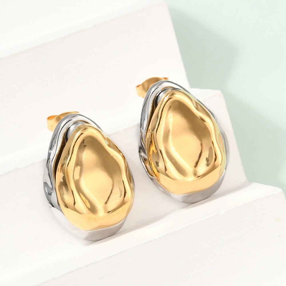 Arete gota dorado y plateado