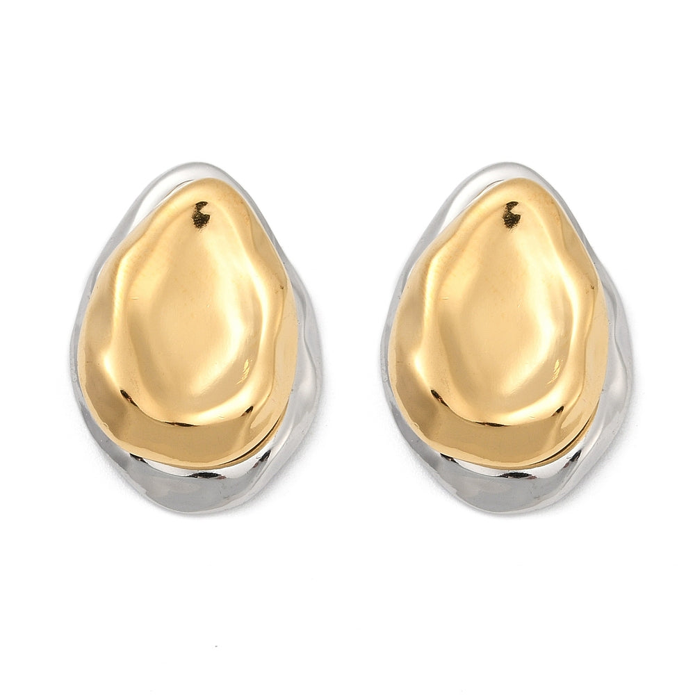 Arete gota dorado y plateado